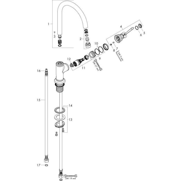 Смеситель для раковины Montreux Axor, шлифованное красное золото арт. 16518310