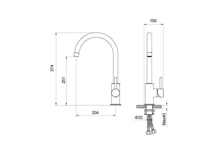 Смеситель для кухни, Aquatek Европа, хром арт. AQ1382CR