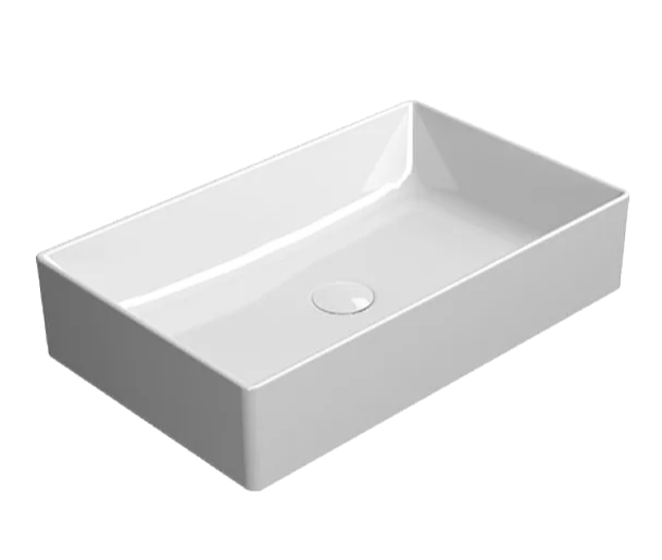 Раковина накладная GSI Kube-x 60х37х13см, extraglaze, цвет белый арт. 945311