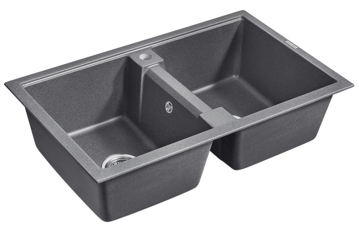 Мойка для кухни гранит 810х500 Paulmark TANDEM 80/2, графит - PM238150-DG