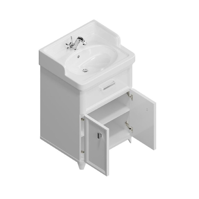 Тумба напольная с ящиком и дверцами 60см, Pompei Kerama Marazzi, белый - PO.N.60.1\WHT