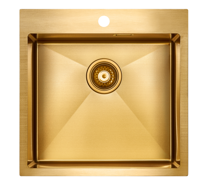 Мойка для кухни нержавеющая 510х510мм Paulmark VELTEN, брашированное золото, PVD - PM905151-BG