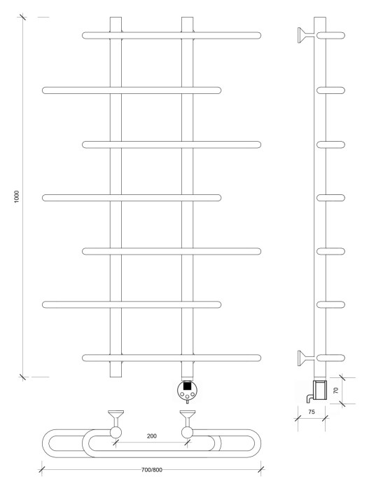 Полотенцесушитель электрический 100x20x70 Венеция 4 Secado арт. 4673739234112