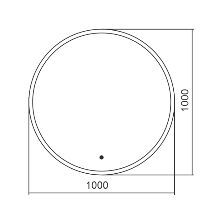 Зеркало d1000 бесконтактный сенсор, черная рамка, Azario Monaco-black - LED-00002769