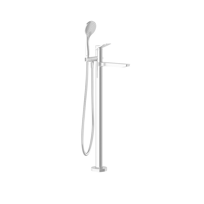 Смесителя для ванны, напольнный, с душевой лейкой, Gessi Rilievo, white cn арт. 59131#279