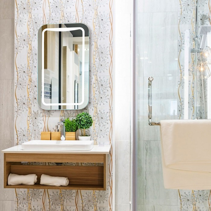 Зеркало Турин 400х700 c подсветкой и диммером, сенсорный выключатель, Azario Люмьер - LED-00002501