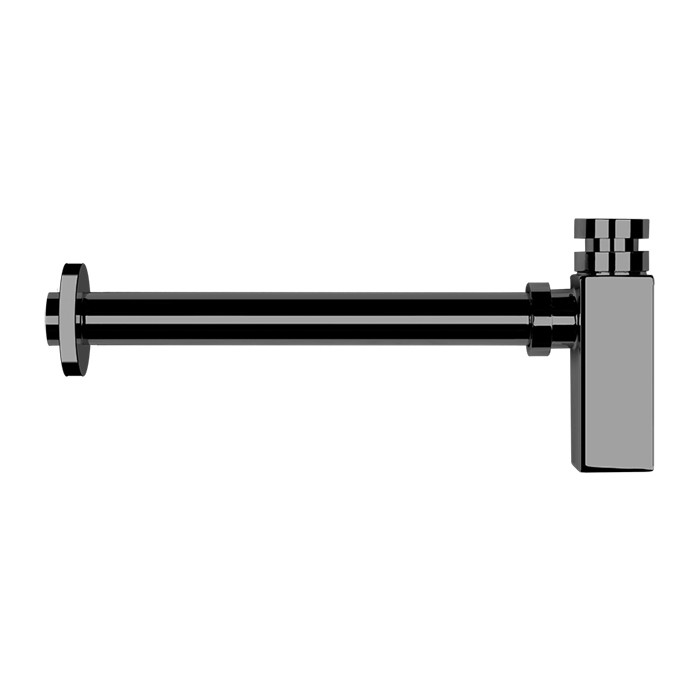 Сифон для раковины квадратный, под донный клапан, Gessi Eleganza, 01410#707 цвет: черный