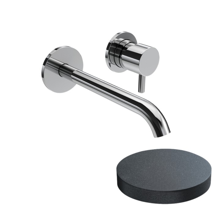 Смеситель встраиваемый для раковины XL, излив 18 см, без донного клапана, Giulini My future, графит арт. 5925-18GF