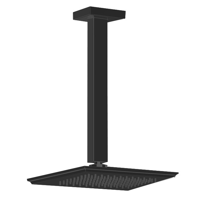 Верхний душ потолочный, высота от 115 до 1865мм, Gessi Eleganza, черный металлик арт. 46150#706