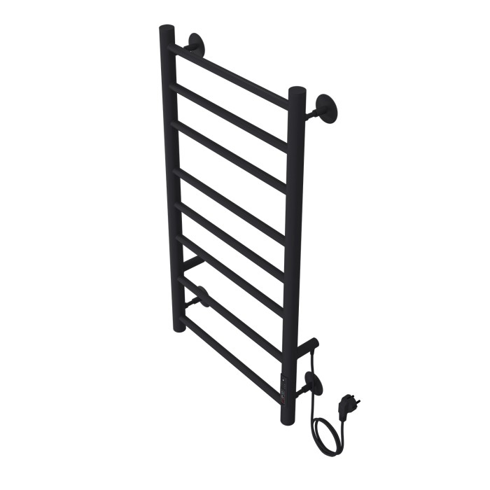 Полотенцесушитель электрический 400/800 8 секций, диммер справа, черный, Parma Azario - AZ10848B