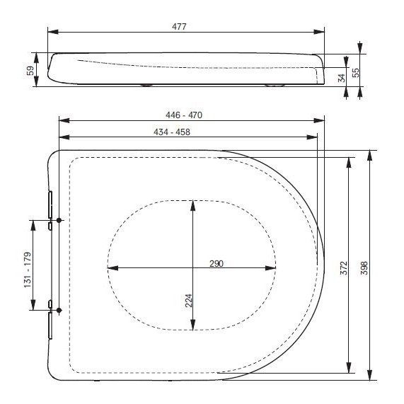 Сиденье для унитаза TOTO MH 477x398мм, цвет белый арт. VC10047NN