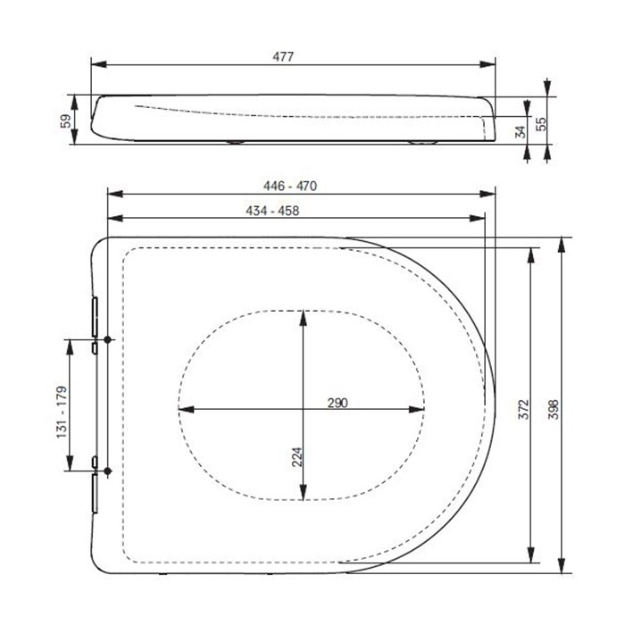 Сиденье для унитаза TOTO MH 477x398мм, цвет белый арт. VC10047NN