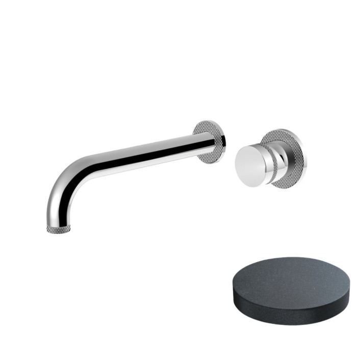 Внешняя часть для смесителя для раковины настенного монтажа, без донного клапана, Giulini My ring deluxe, графит арт. MR0020-EPDLGF