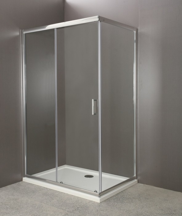 Душевой уголок 120x185 BelBagno, глянцевый хром, Uno арт. UNO-AH-1-120/100-C-Cr