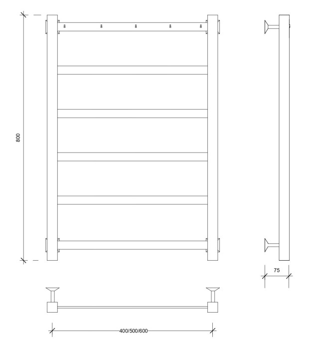 Полотенцесушитель водяной 80x40 Корсико 1 К (хром) Secado арт. 4603777473181