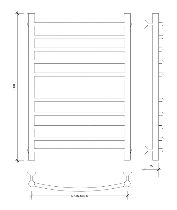 Полотенцесушитель водяной 80x40 Милан 4 (хром) Secado арт. 4603777445041
