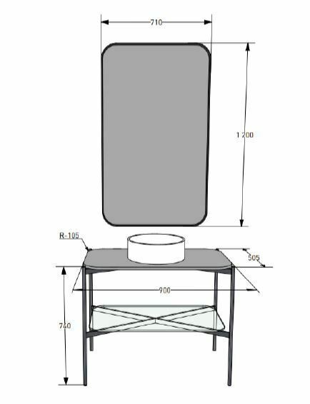 Консоль со столешницей grazia 900, металл, черная, Salini арт. 27G109