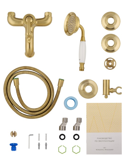 Смеситель для ванны с душем, Wonzon & Woghand Steam, WW-88639008-BG цвет: золото