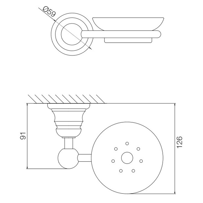 Fima Carlo Frattini Мыльница с держателем, подвесная, Victory, F6063/2CR цвет: хром