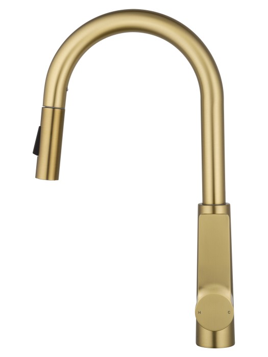 Смеситель для кухни с выдвижным изливом, Wonzon & Woghand, WW-A20782-BG цвет: золото