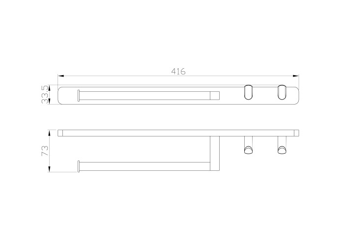 Кольцо для полотенец с 2 крючками, Wonzon & Woghand Graffity, WW-9361 цвет: графит