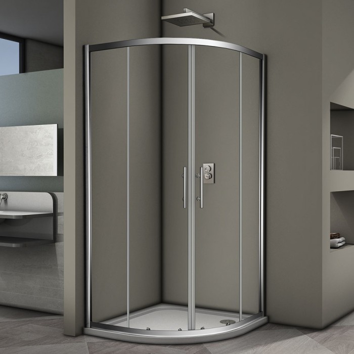 Душевой угол 800x800x1900, Veconi Rovigo, хром, стекло прозрачное арт. RV07-80PL-01-19C3