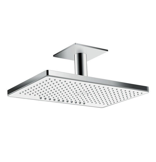 Верхний душ с потолочным кронштейном скрытого монтажа Rainmaker Select Hansgrohe, белый, хром арт. 24004400