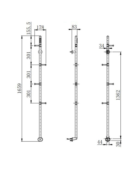 Полотенцесушитель электрический, Wonzon & Woghand Kassel, WW-AL616-MB цвет: черный