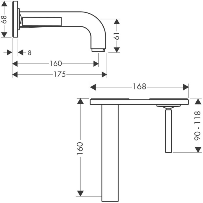 Смеситель для раковины Citterio Axor, шлифованный никель арт. 39112820