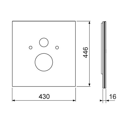 Нижняя панель для установки стандартного унитаза, стекло черное, lux TECE арт. 9650105