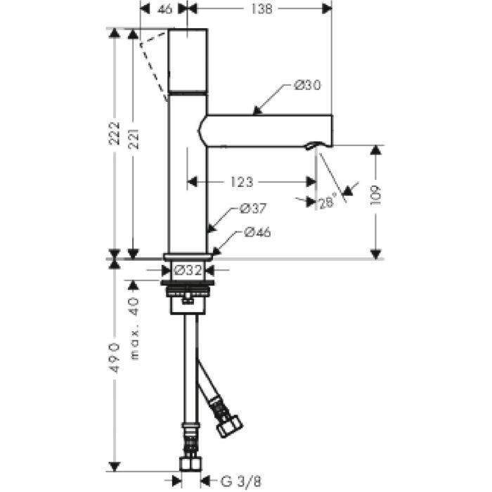 Смеситель для раковины Uno Axor, шлифованное красное золото арт. 45002310