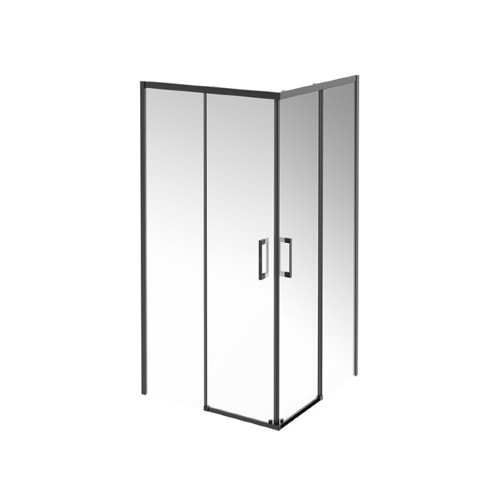 Душевой уголок раздвижной, квадратный, 100х100х195, Vetro Kerama Marazzi, черный - VE.100.SSD.BLK.M