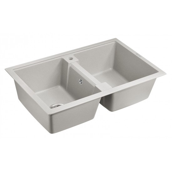 Мойка для кухни гранит 810х500 Paulmark TANDEM 80/2, серый - PM238150-GR