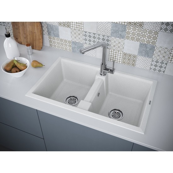 Мойка для кухни гранит 810х500 Paulmark TANDEM 80/2, серый - PM238150-GR