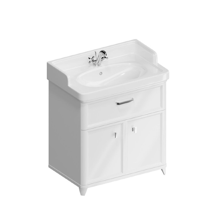 Тумба напольная с ящиком и дверцами 80см, Pompei Kerama Marazzi, белый - PO.N.80.1\WHT
