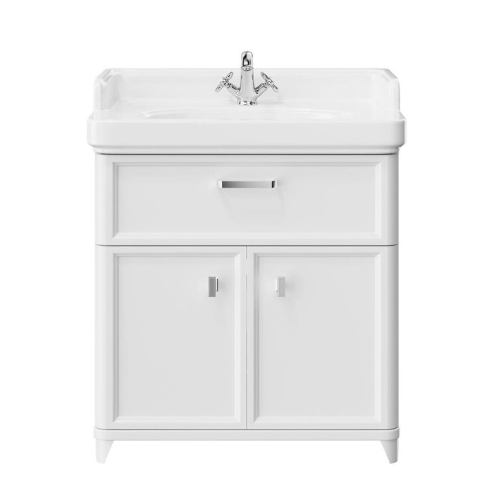 Тумба напольная с ящиком и дверцами 80см, Pompei Kerama Marazzi, белый - PO.N.80.1\WHT