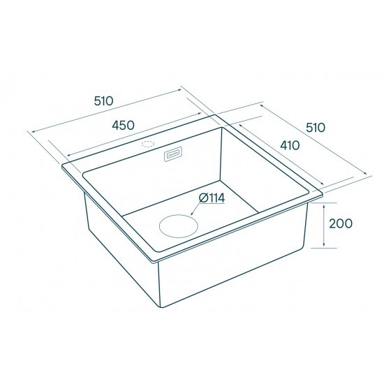 Мойка для кухни нержавеющая 510х510мм Paulmark VELTEN, брашированная нерж. сталь - PM905151-BS