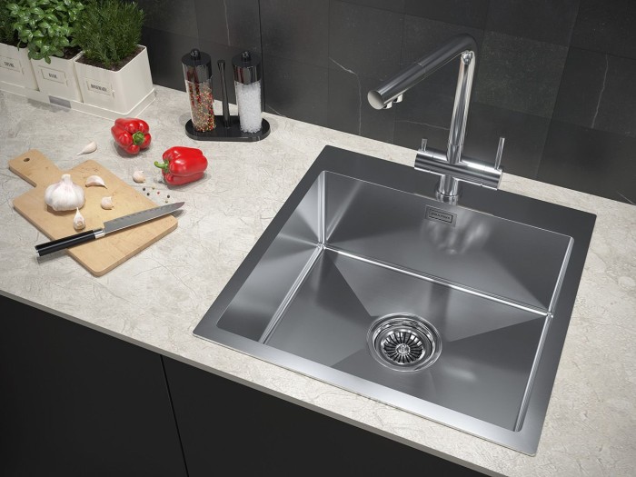 Мойка для кухни нержавеющая 510х510мм Paulmark VELTEN, брашированная нерж. сталь - PM905151-BS