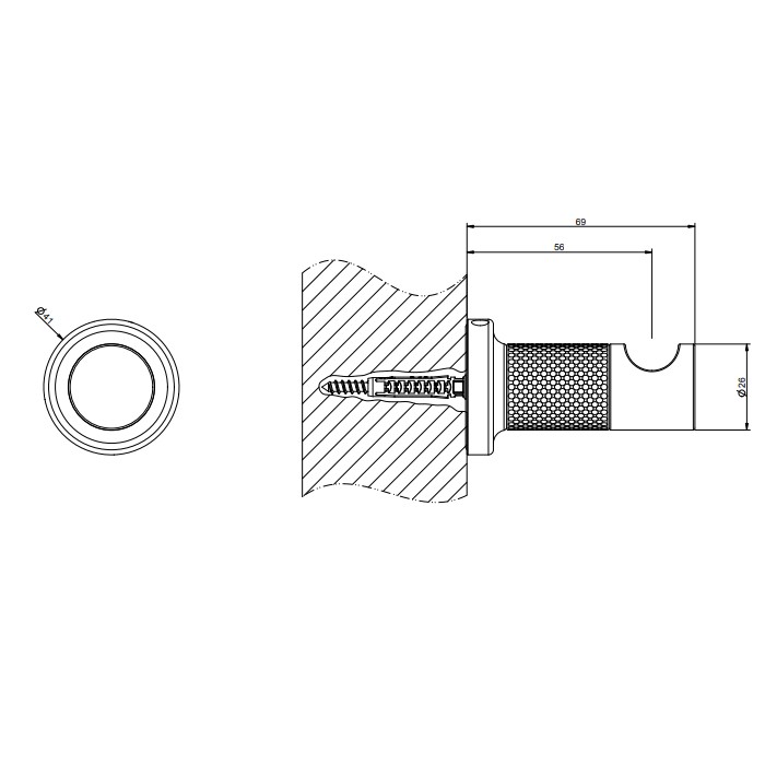 Крючок, Gessi Inciso, хром арт. 58521#031
