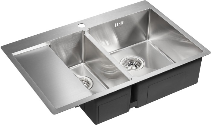 Мойка для кухни нержавеющая 780х510мм Paulmark LIGA, брашированная нерж. сталь, правая - PM227851-BSR