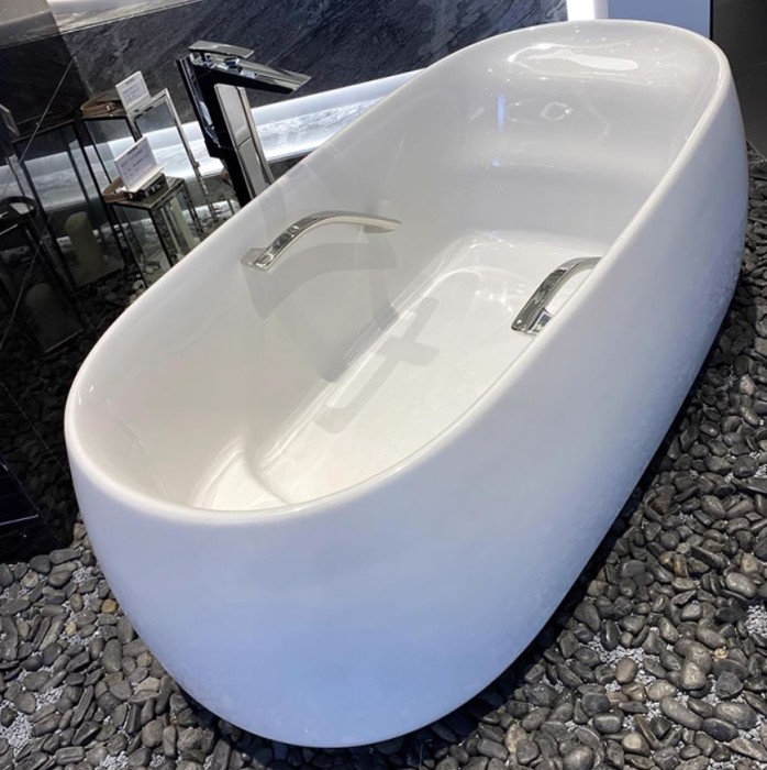 Ванна из искусственного камня TOTO Flotation PJY1744 170х83см отдельностоящая, с ручками, цвет белый