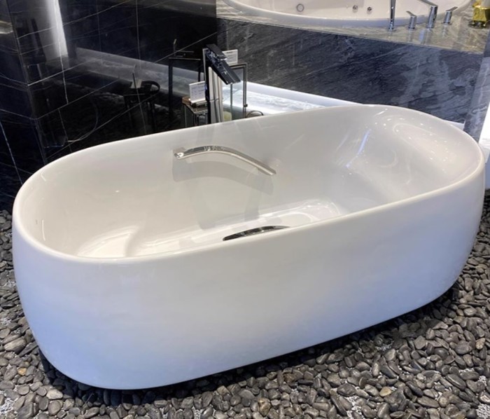 Ванна из искусственного камня TOTO Flotation PJY1744 170х83см отдельностоящая, с ручками, цвет белый