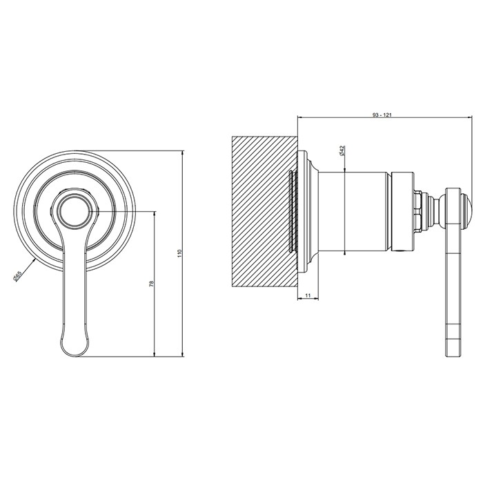 Смеситель для душа, встраиваемый, внешняя часть, Gessi Venti20, finox brushed nickel арт. 65131#149