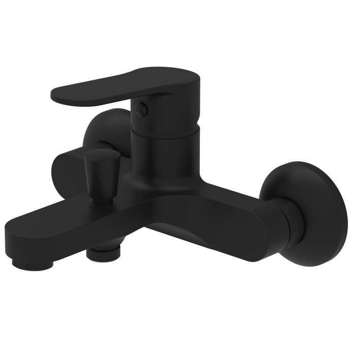 Смеситель для ванны и душа с ручным душем, керамический картридж, черный, Azario Elvis арт. AZ-WWK238155PA