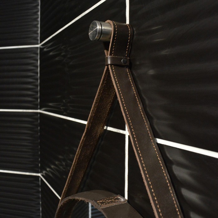 Зеркало D510 c подсветкой и диммером, бесконтактный сенсор, коричн кожа, Azario Вивиан - LED-00002331