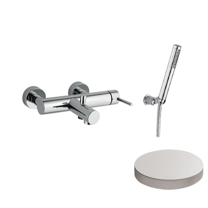 Однорычажный смеситель внешнего монтажа для ванны с душевым набором, Giulini Futuro, белый матовый арт. 6501-01BO