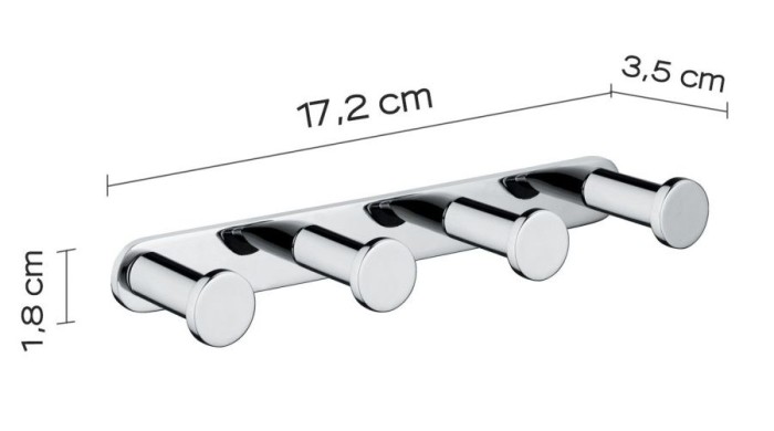 Крючок четверной Canarie Gedy, A228(13) цвет: хром