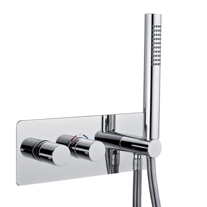 Встраиваемый термостатический смеситель, интегрированный душевой комплект + 2 дополнительных выхода воды, встраиваемый бокс, Giulini Termostatici, Хром арт. 8279