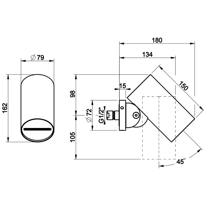 Верхний душ d79 мм., с настенным креплением, водопад, Gessi 316, steel brushed арт. 57285#239