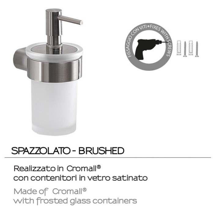 Настенный стеклянный дозатор с пластиковой помпой Pirenei Gedy, PI81(38) цвет: хром